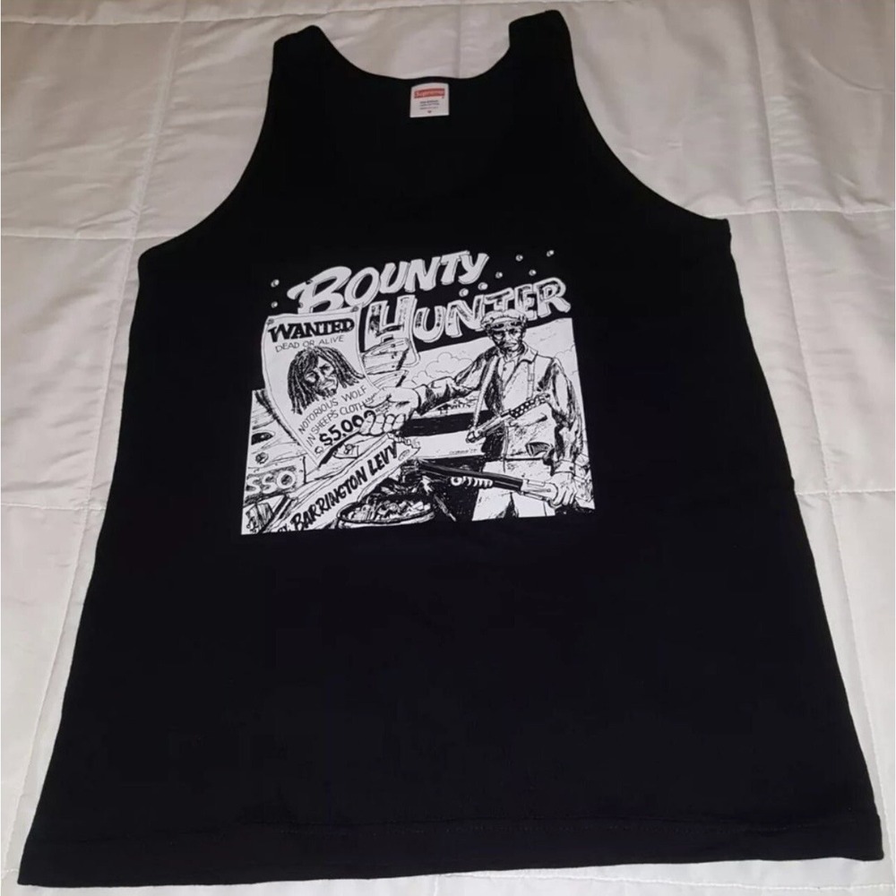 Supreme BARRINGTON LEVY&JAH LIFE BOUNTY HUNTER Tank Top SS16 Reggae Black Medium